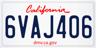 CA license plate 6VAJ406