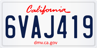CA license plate 6VAJ419