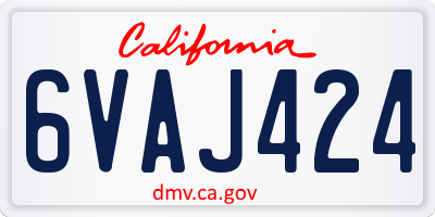 CA license plate 6VAJ424