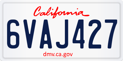 CA license plate 6VAJ427