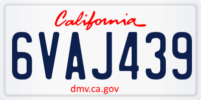 CA license plate 6VAJ439