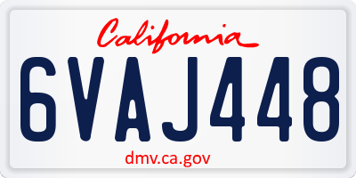 CA license plate 6VAJ448