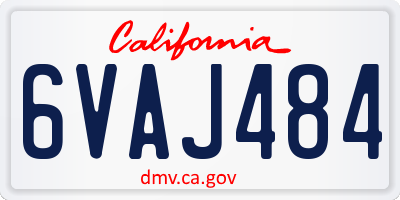 CA license plate 6VAJ484