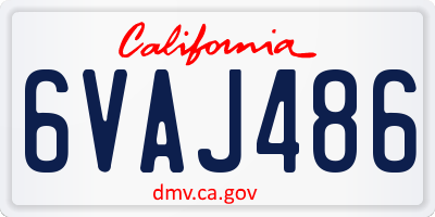 CA license plate 6VAJ486