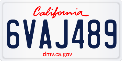 CA license plate 6VAJ489