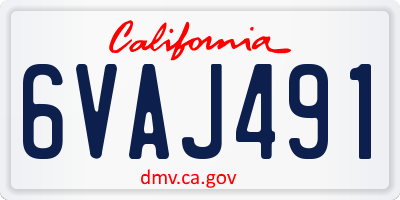 CA license plate 6VAJ491