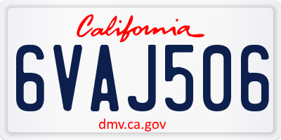 CA license plate 6VAJ506