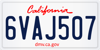 CA license plate 6VAJ507