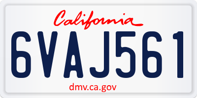 CA license plate 6VAJ561