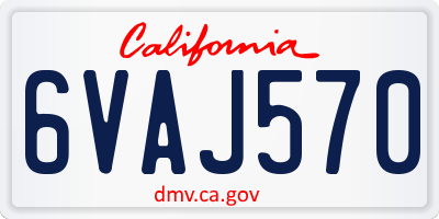 CA license plate 6VAJ570