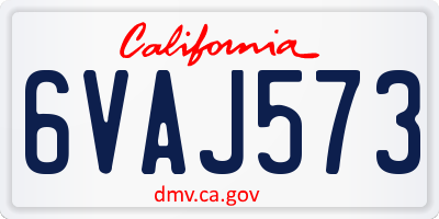 CA license plate 6VAJ573