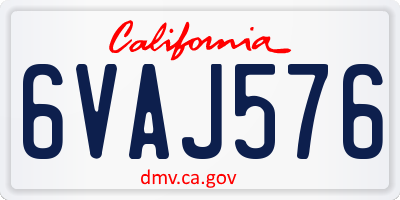 CA license plate 6VAJ576