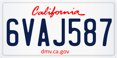 CA license plate 6VAJ587