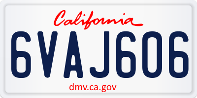 CA license plate 6VAJ606