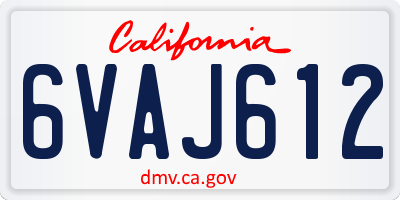 CA license plate 6VAJ612
