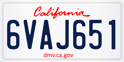 CA license plate 6VAJ651