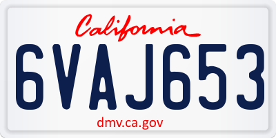 CA license plate 6VAJ653