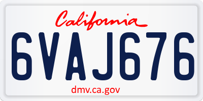 CA license plate 6VAJ676
