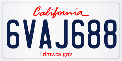 CA license plate 6VAJ688