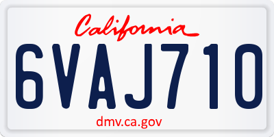 CA license plate 6VAJ710