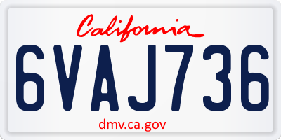 CA license plate 6VAJ736