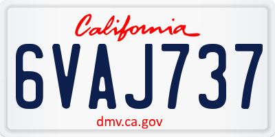 CA license plate 6VAJ737
