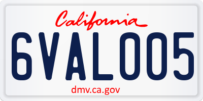 CA license plate 6VAL005