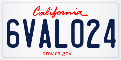 CA license plate 6VAL024