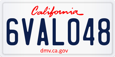 CA license plate 6VAL048