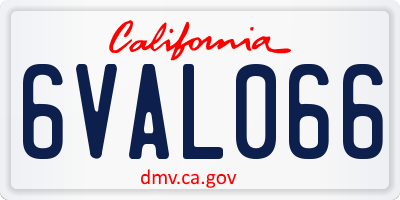 CA license plate 6VAL066