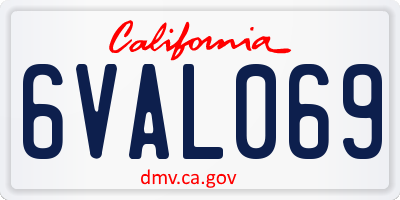 CA license plate 6VAL069
