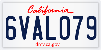 CA license plate 6VAL079