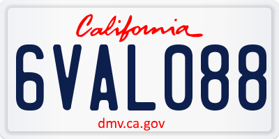 CA license plate 6VAL088