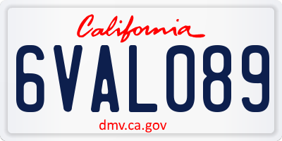 CA license plate 6VAL089