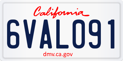 CA license plate 6VAL091