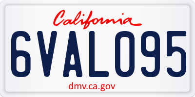 CA license plate 6VAL095