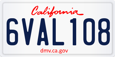 CA license plate 6VAL108