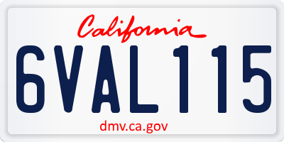 CA license plate 6VAL115