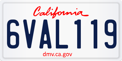 CA license plate 6VAL119