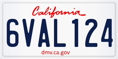 CA license plate 6VAL124