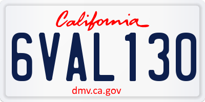 CA license plate 6VAL130