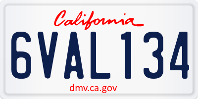 CA license plate 6VAL134