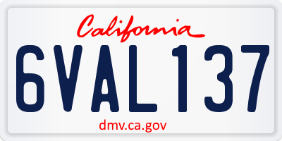 CA license plate 6VAL137