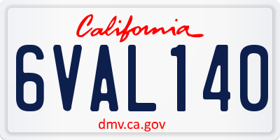 CA license plate 6VAL140