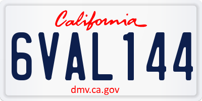 CA license plate 6VAL144