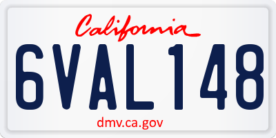 CA license plate 6VAL148
