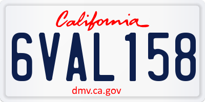 CA license plate 6VAL158