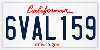 CA license plate 6VAL159