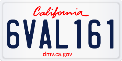 CA license plate 6VAL161