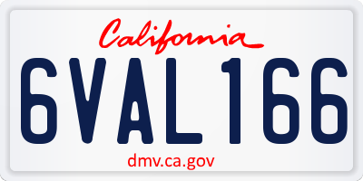 CA license plate 6VAL166